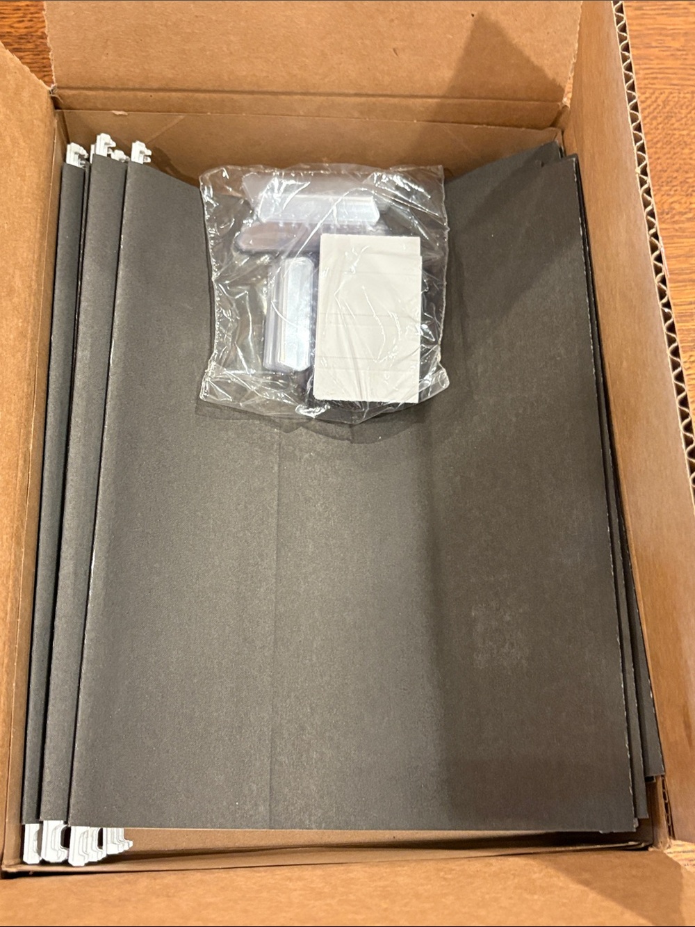 24 brand new dark gray hanging file folders.